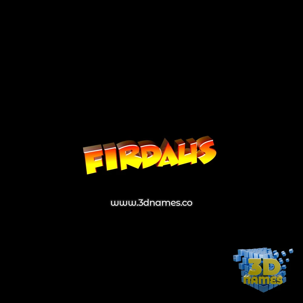 firdaus in Black Background style - 3D name wallpaper