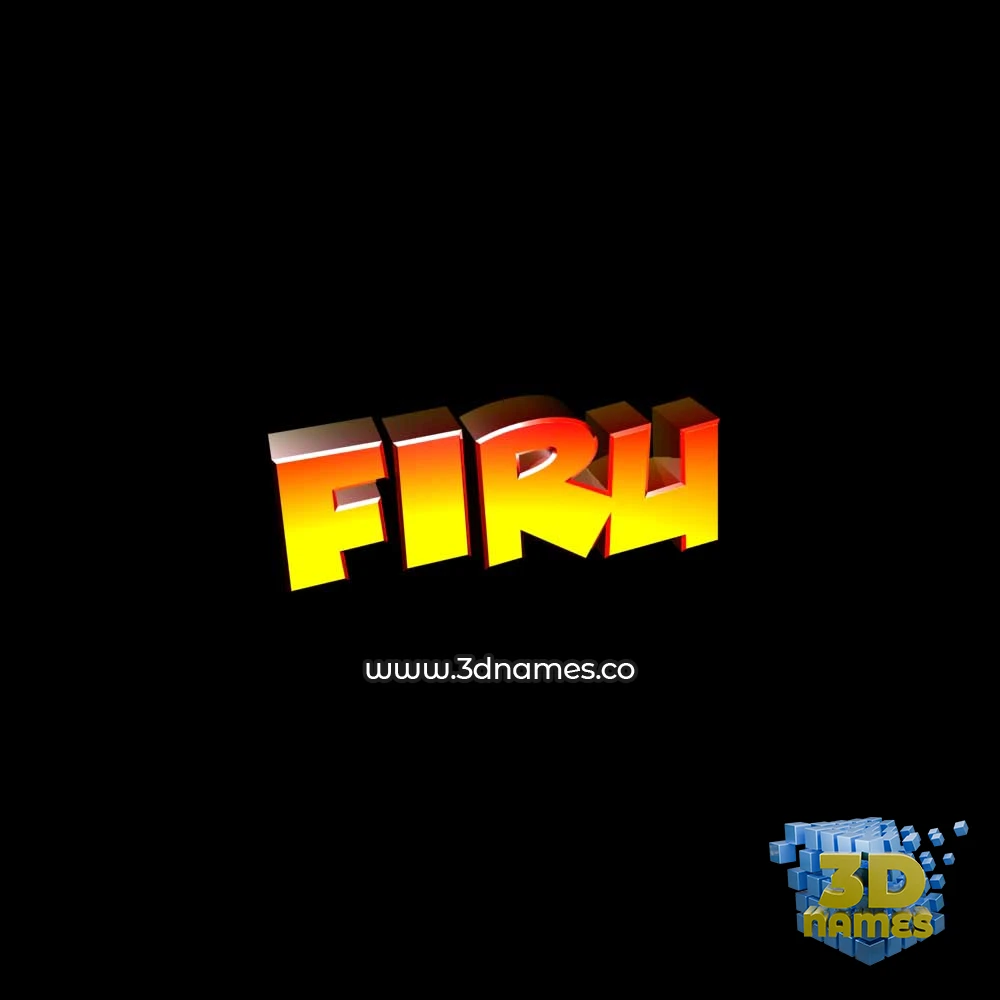 firu in Black Background style - 3D name wallpaper