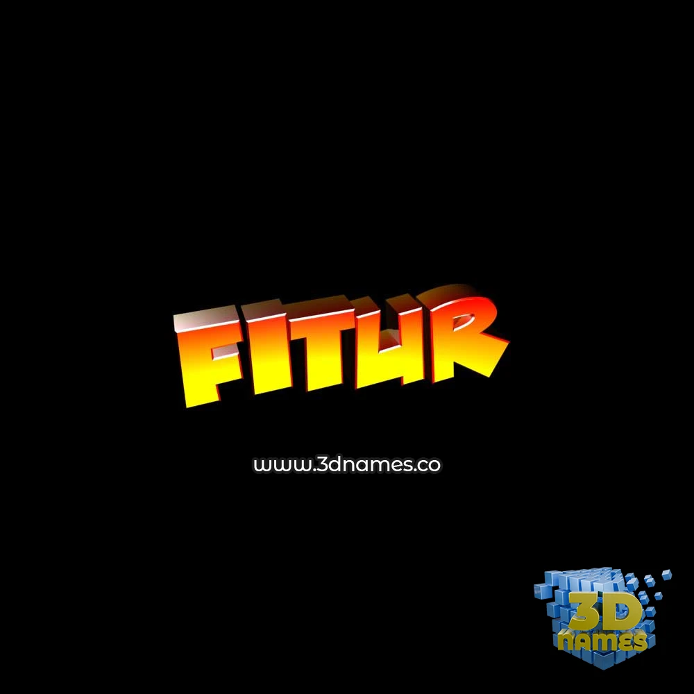 fitur in Black Background style - 3D name wallpaper