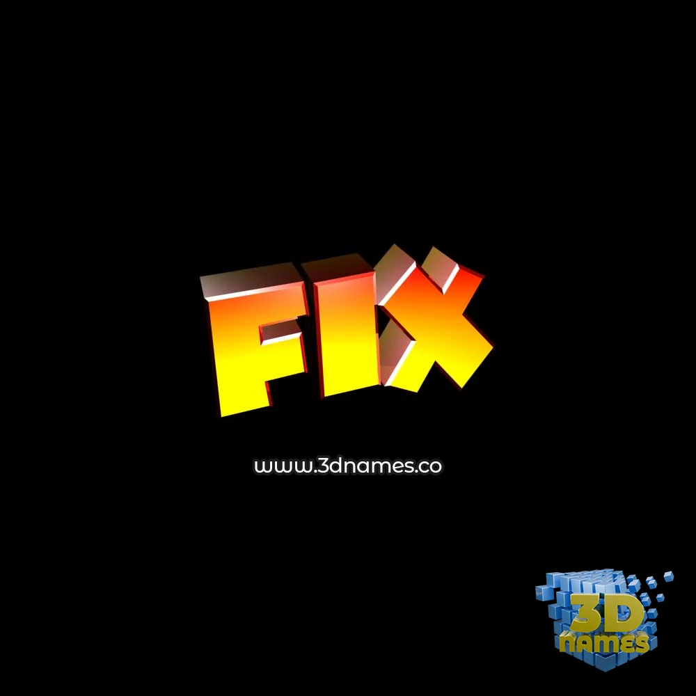 fix in Black Background style - 3D name wallpaper