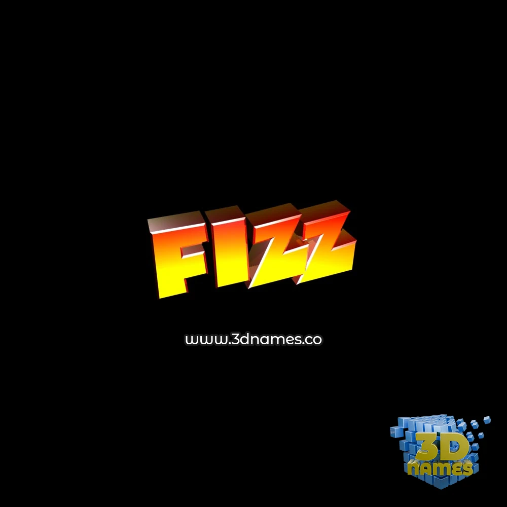 fizz in Black Background style - 3D name wallpaper