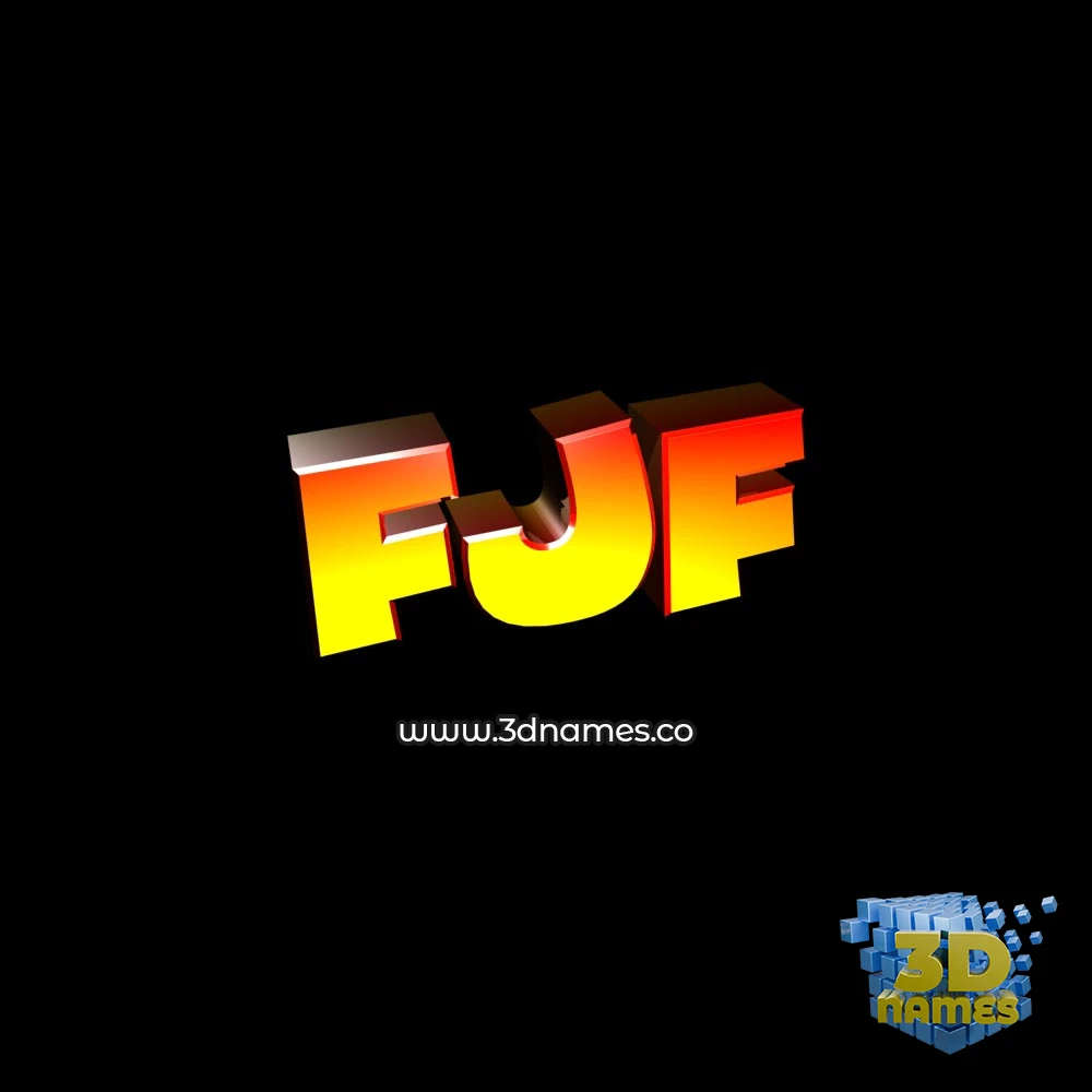 fjf in Black Background style - 3D name wallpaper