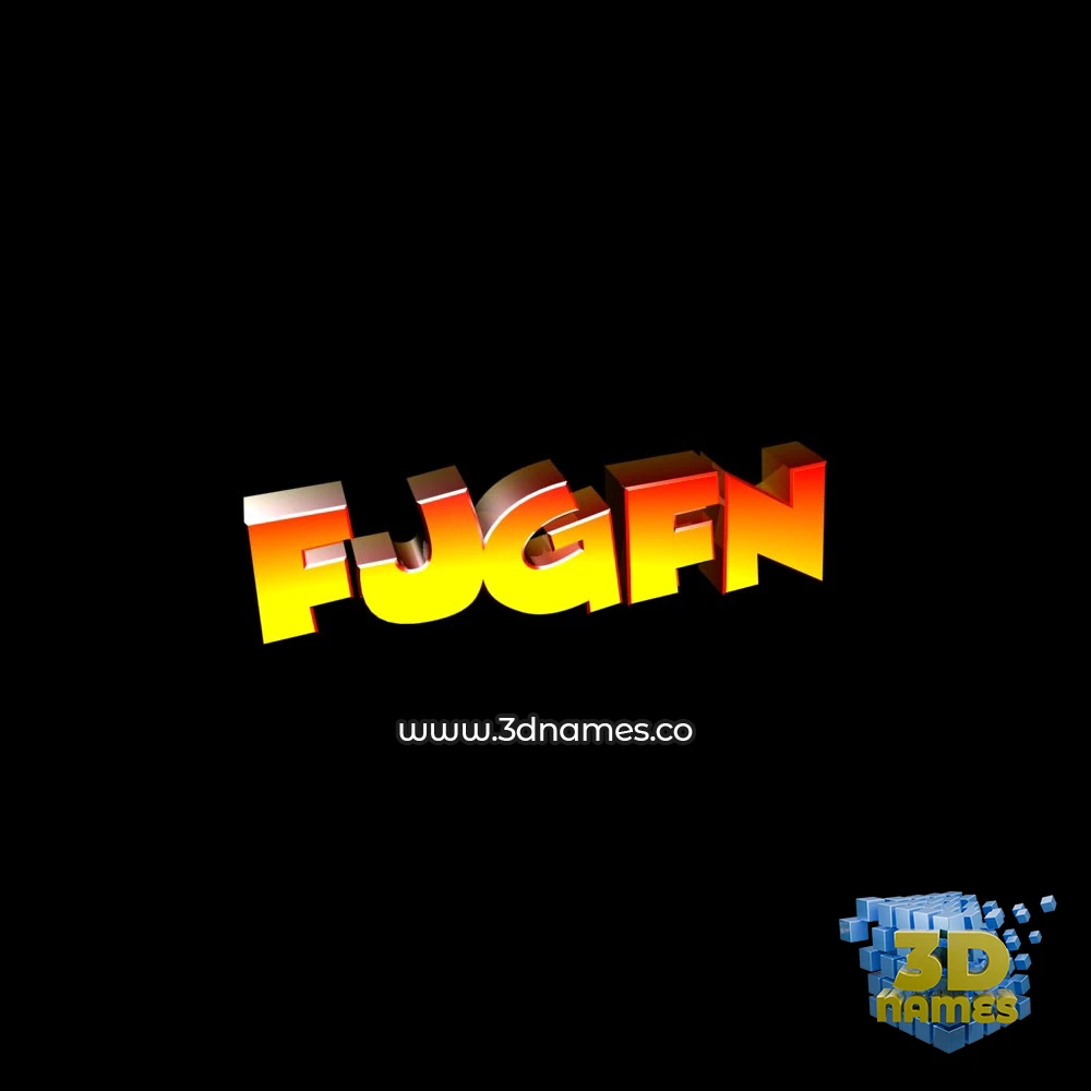 fjgfn in Black Background style - 3D name wallpaper
