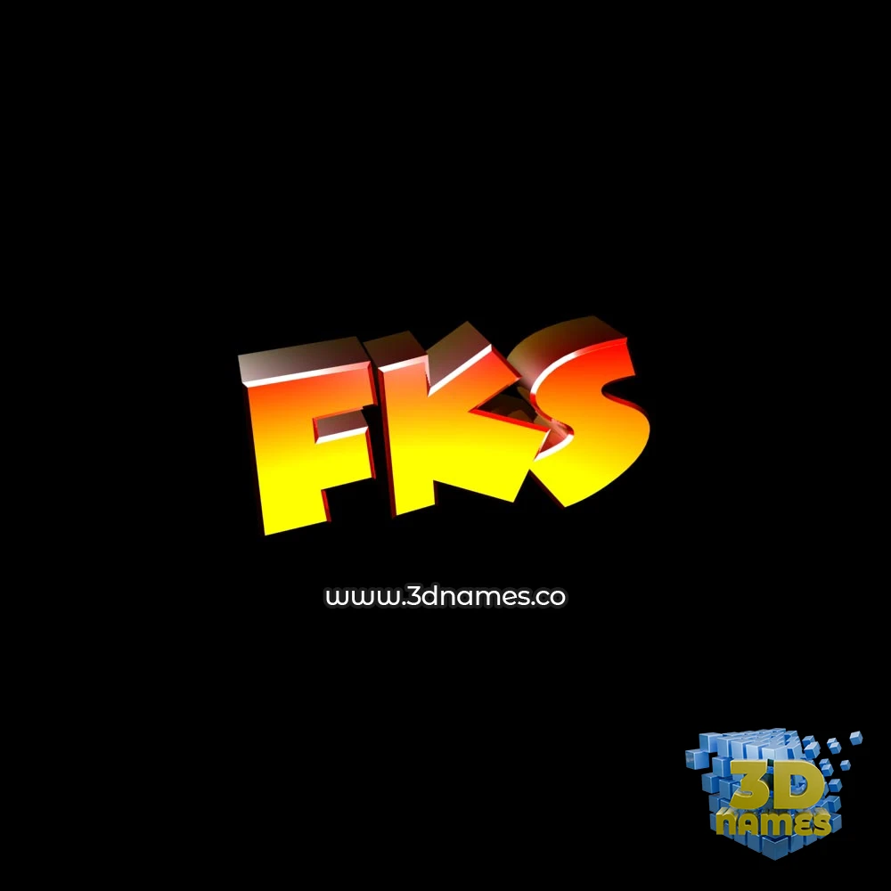 fks in Black Background style - 3D name wallpaper