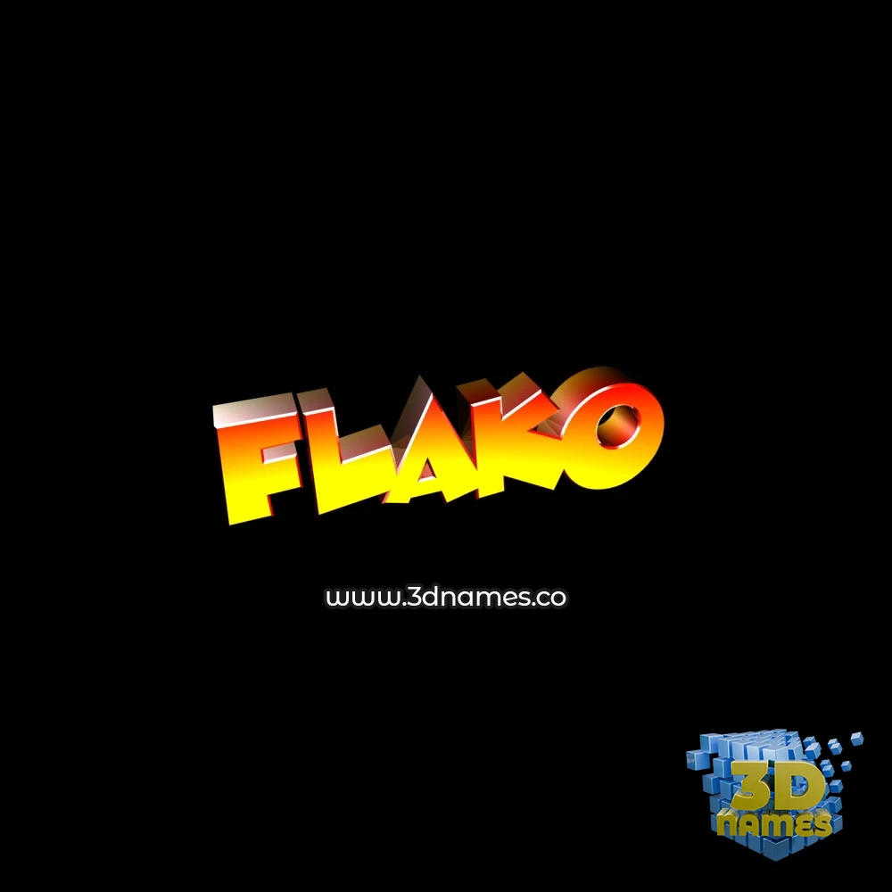 flako in Black Background style - 3D name wallpaper