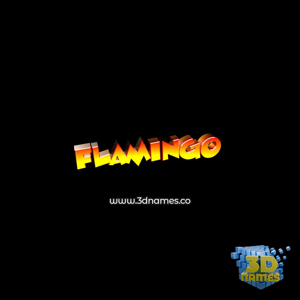 flamingo in Black Background style - 3D name wallpaper