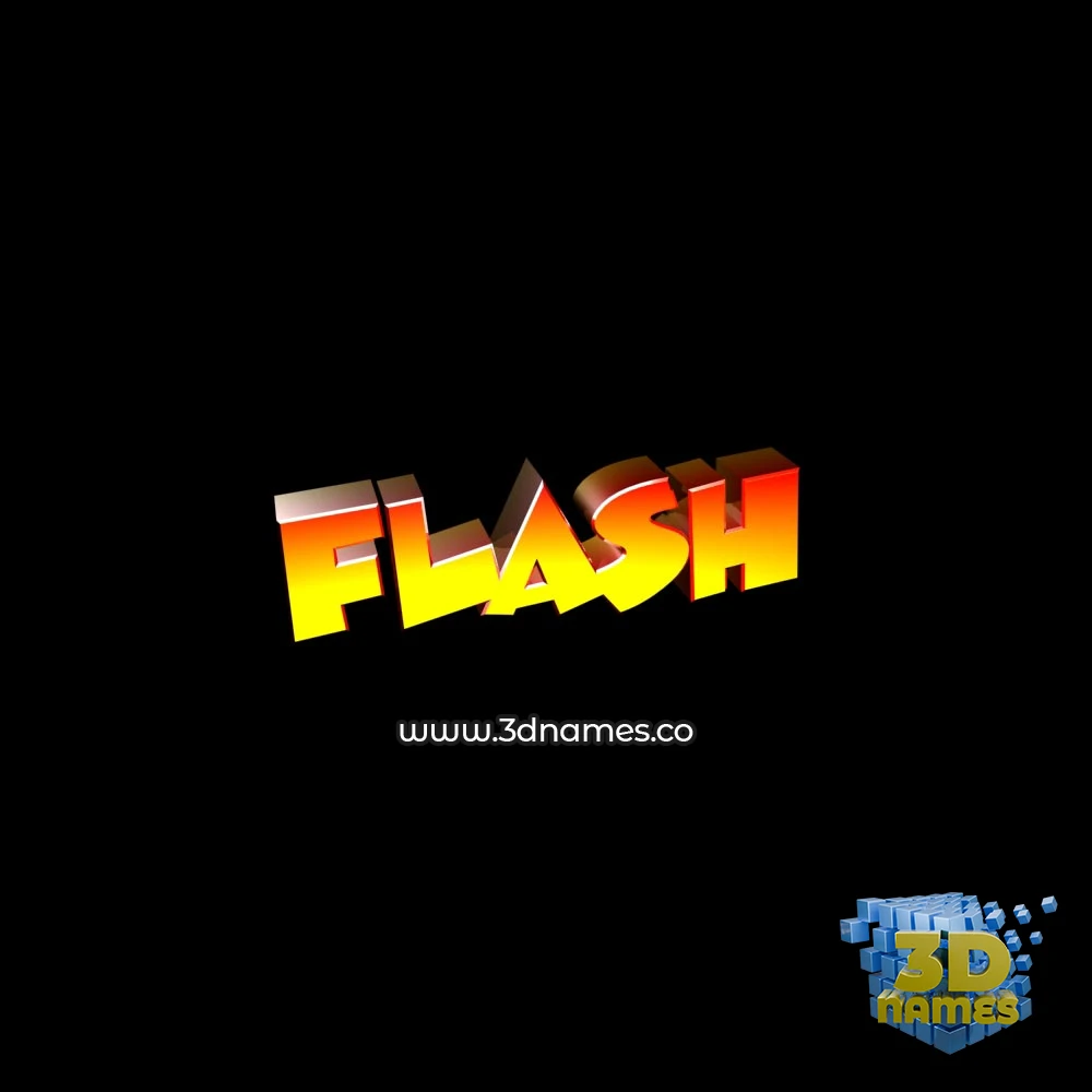 flash in Black Background style - 3D name wallpaper