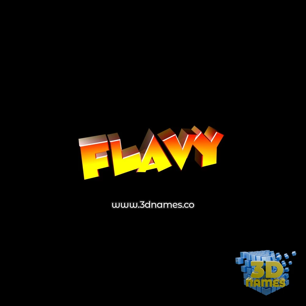 flavy in Black Background style - 3D name wallpaper