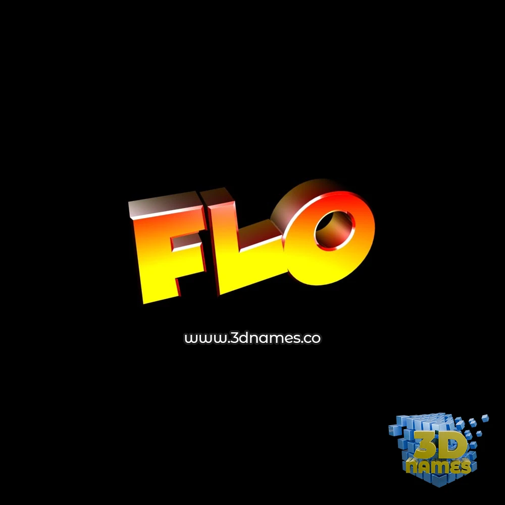 flo in Black Background style - 3D name wallpaper