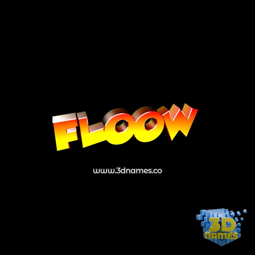 floow in Black Background style - 3D name wallpaper