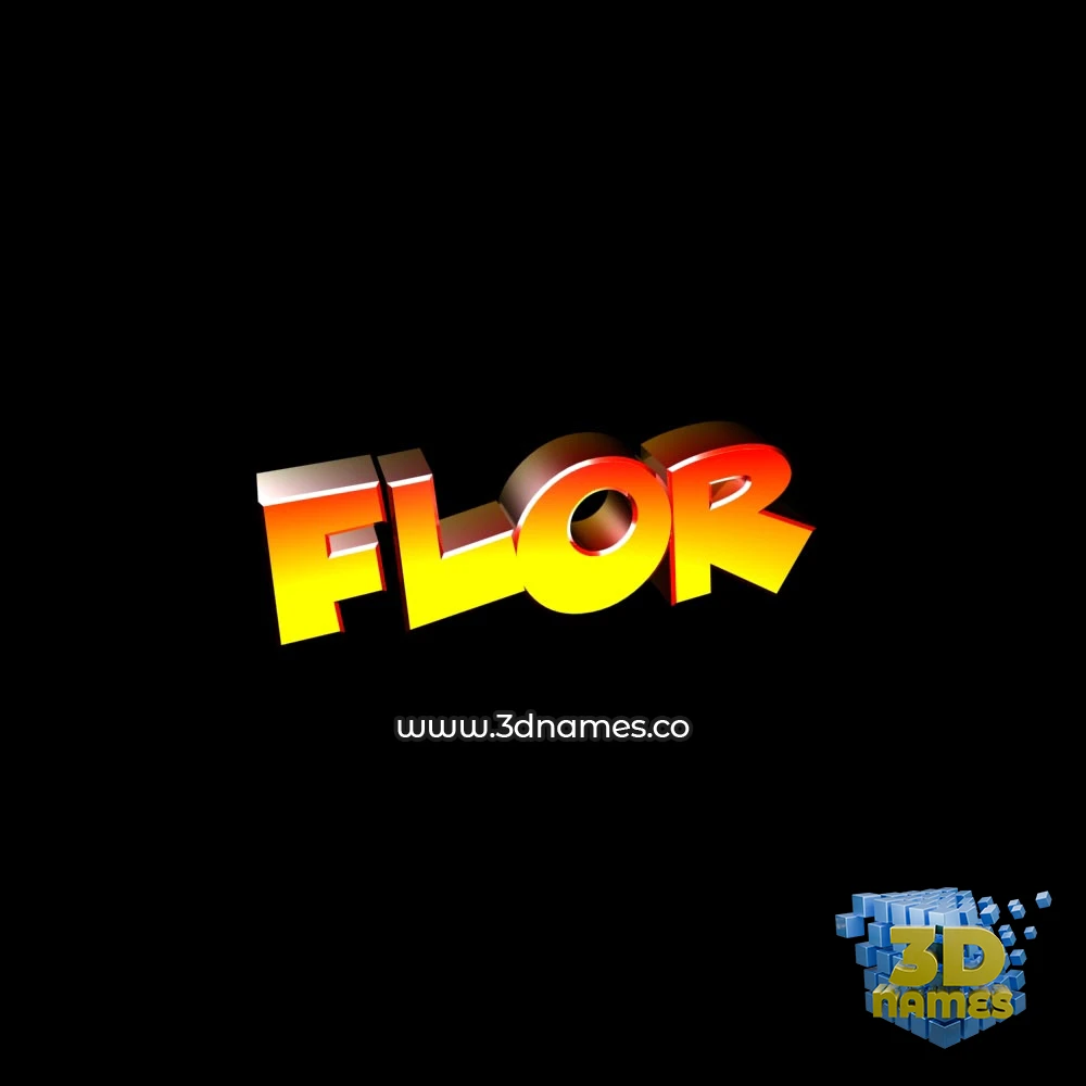flor in Black Background style - 3D name wallpaper