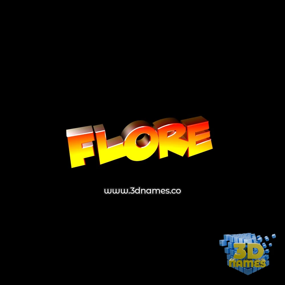 flore in Black Background style - 3D name wallpaper