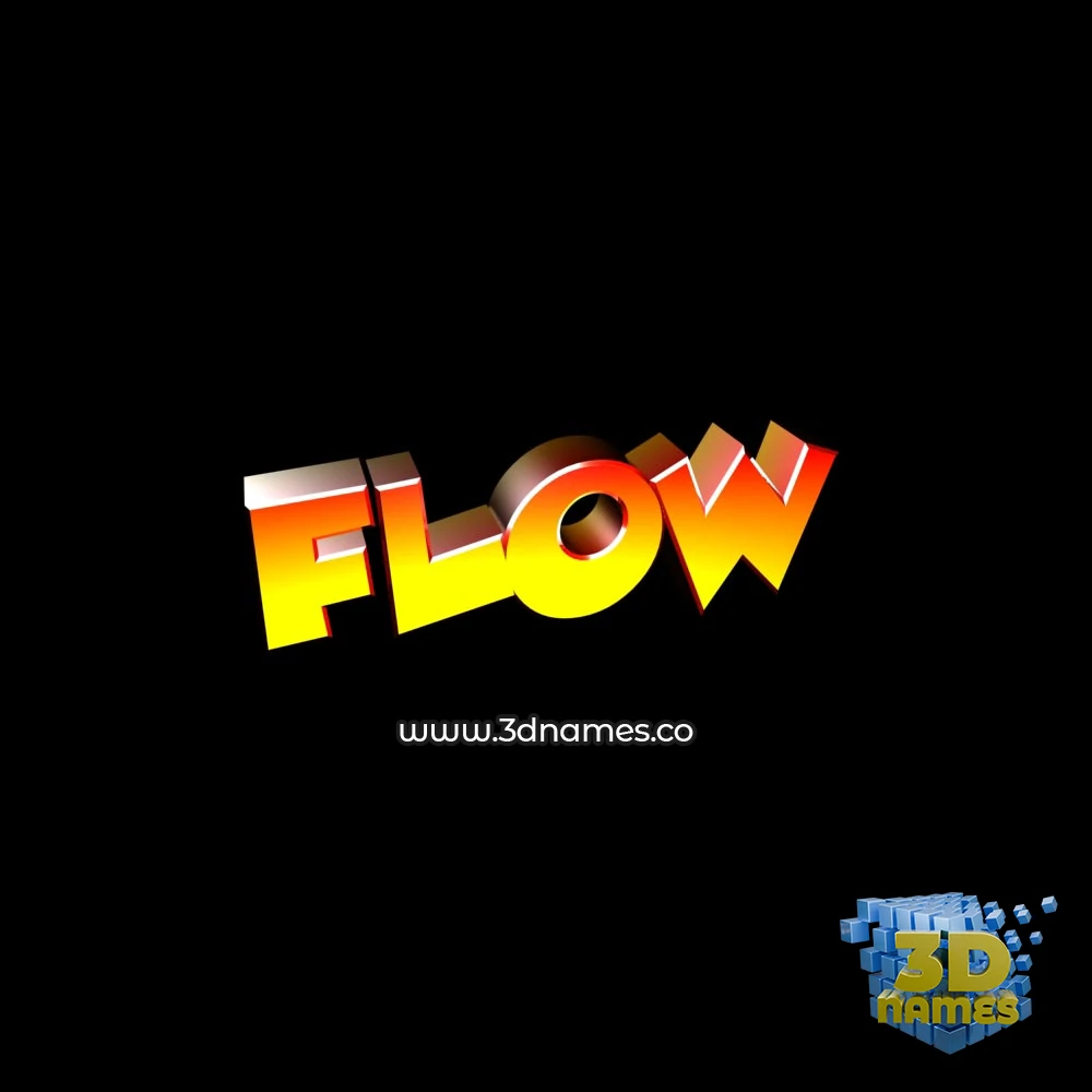 flow in Black Background style - 3D name wallpaper