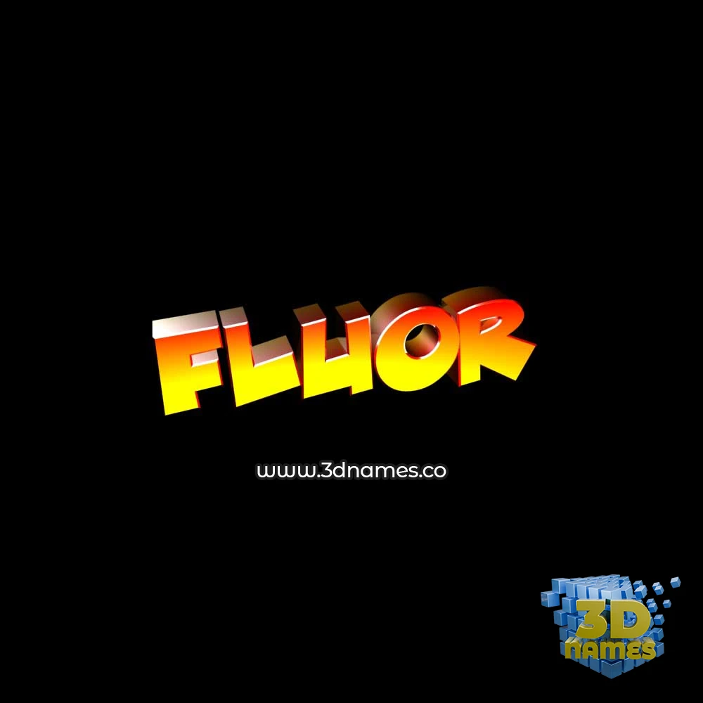 fluor in Black Background style - 3D name wallpaper