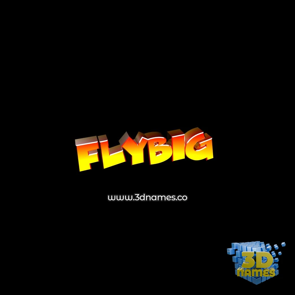 flybig in Black Background style - 3D name wallpaper