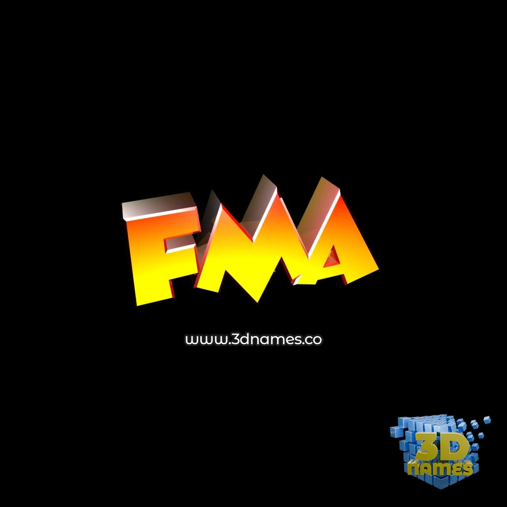fma in Black Background style - 3D name wallpaper