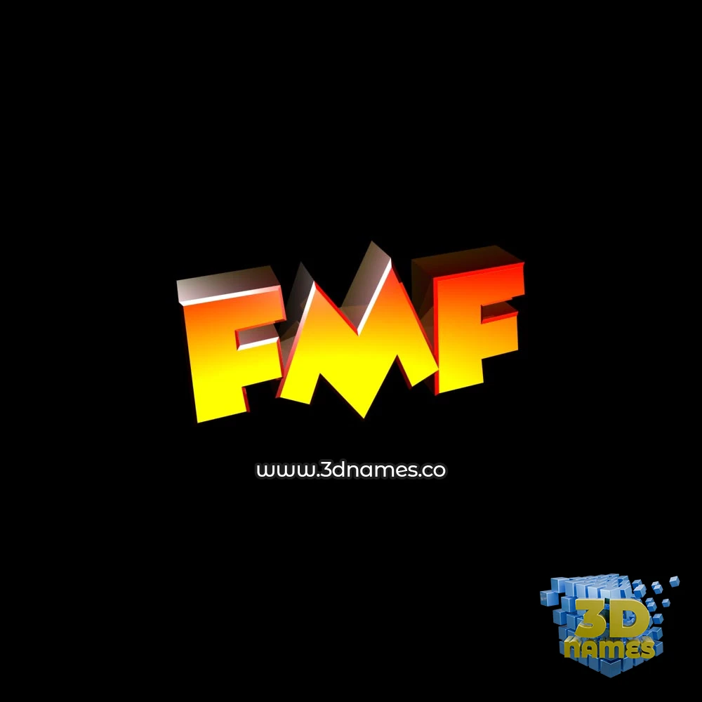 fmf in Black Background style - 3D name wallpaper