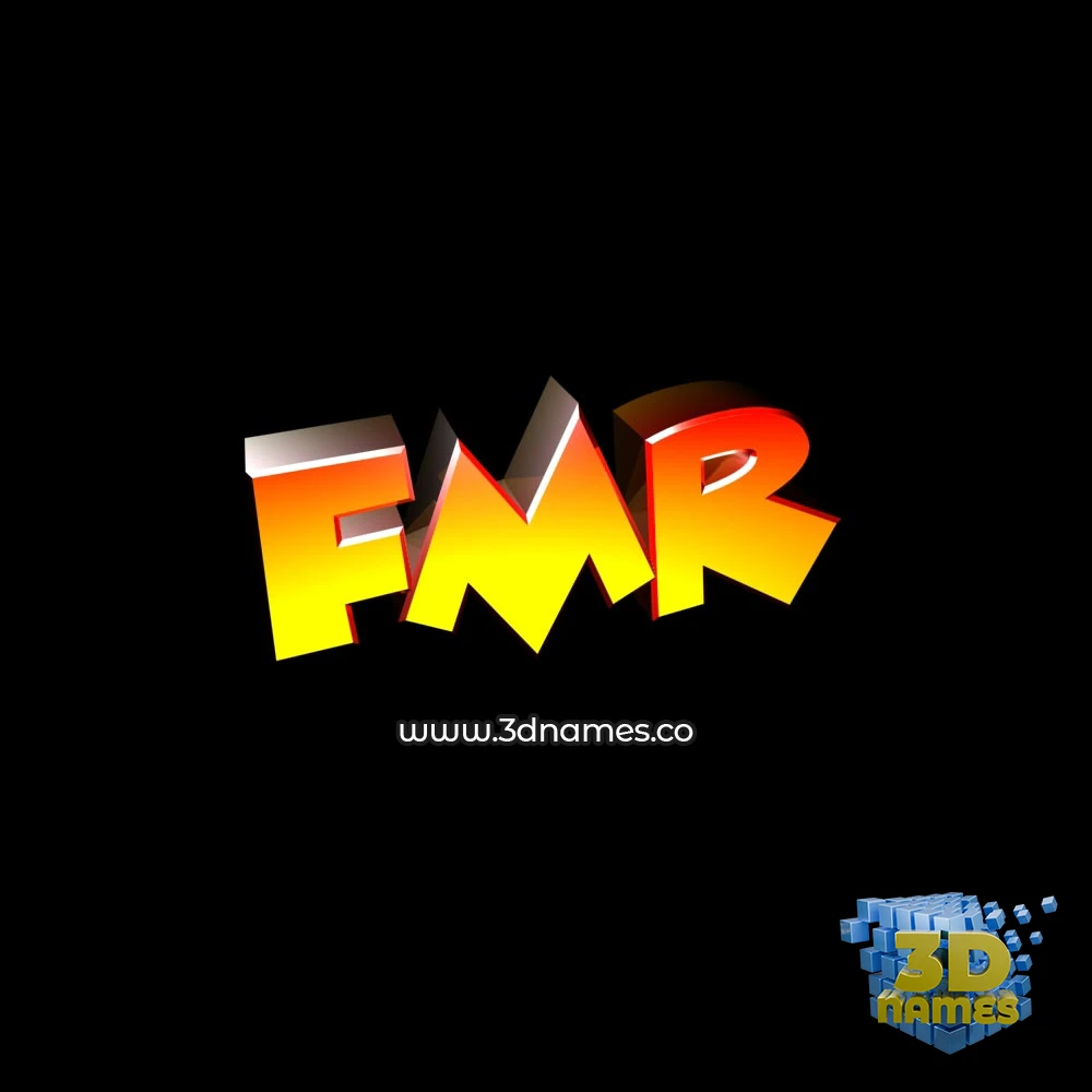 fmr in Black Background style - 3D name wallpaper