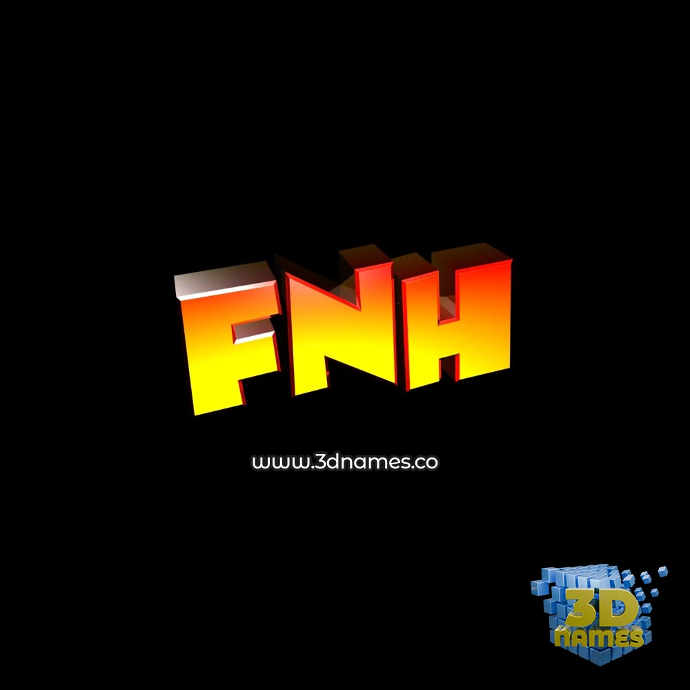 fnh in Black Background style - 3D name wallpaper