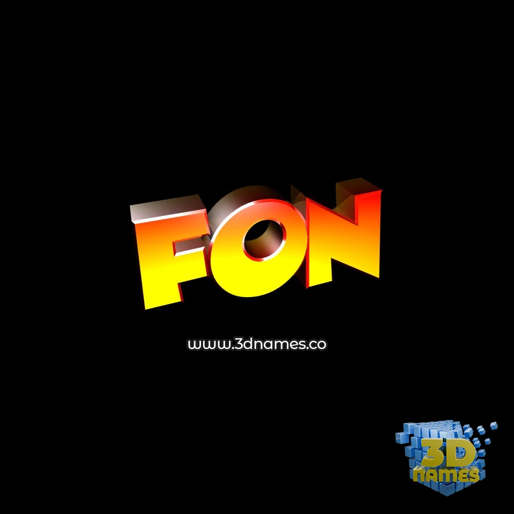 fon in Black Background style - 3D name wallpaper