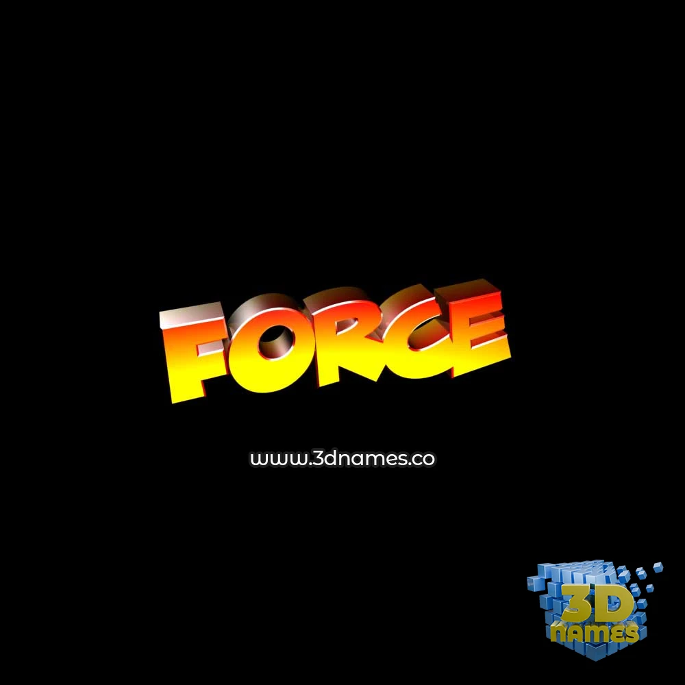 force in Black Background style - 3D name wallpaper