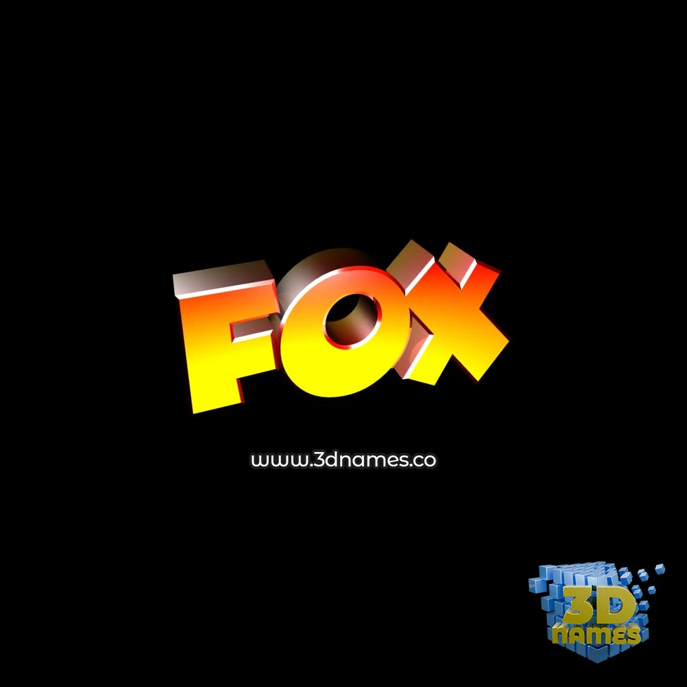 fox in Black Background style - 3D name wallpaper