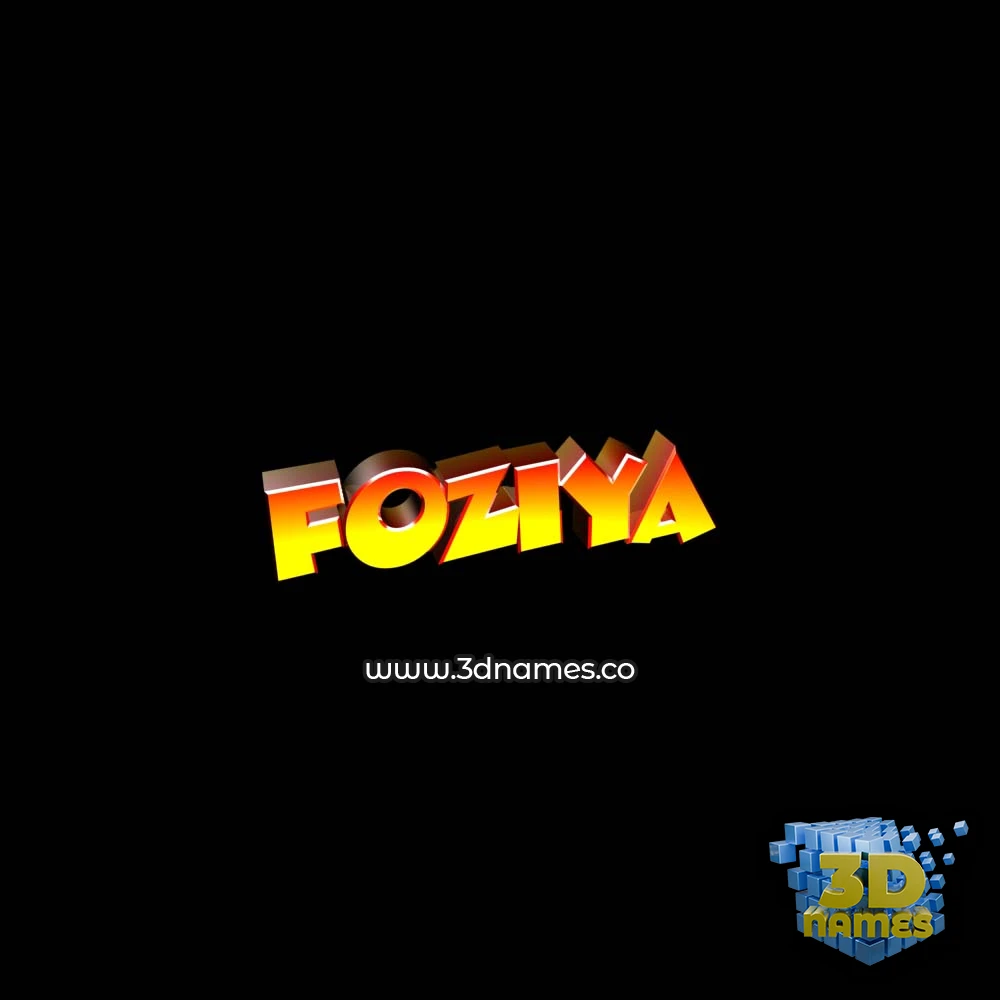 foziya in Black Background style - 3D name wallpaper
