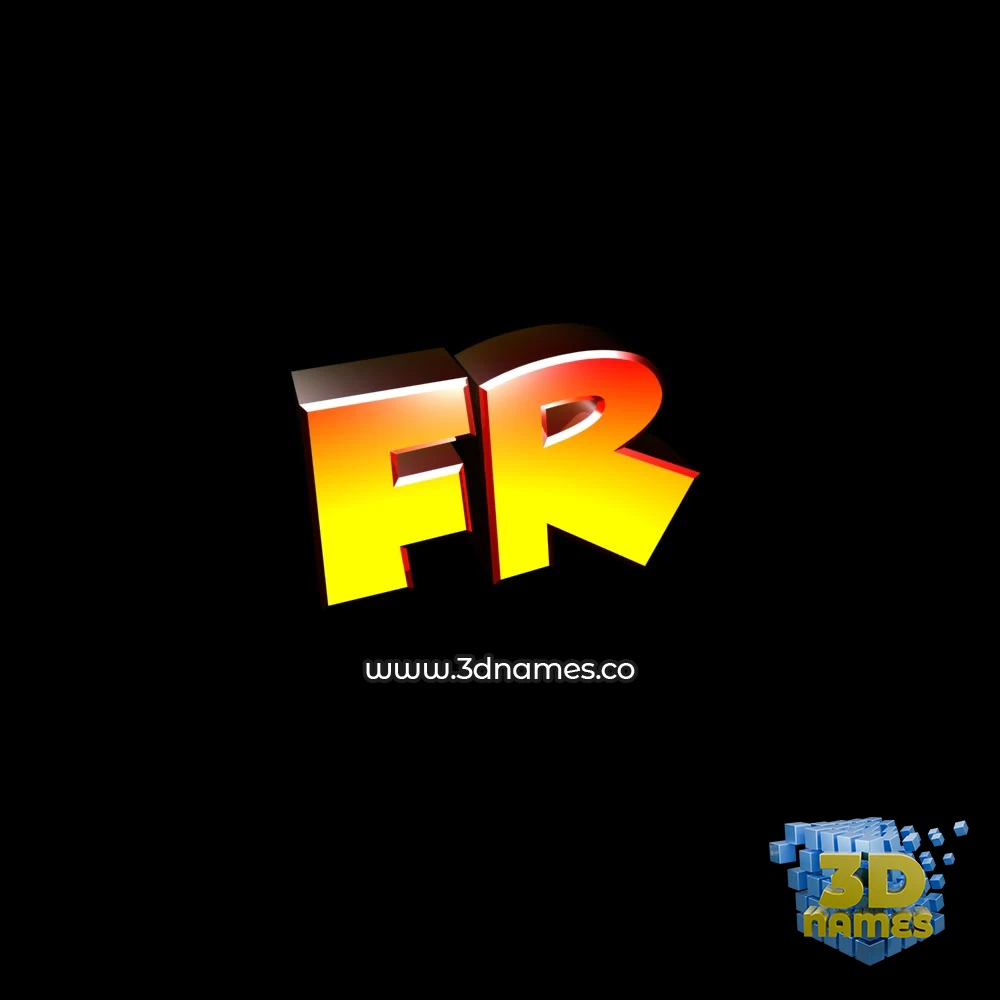 fr in Black Background style - 3D name wallpaper