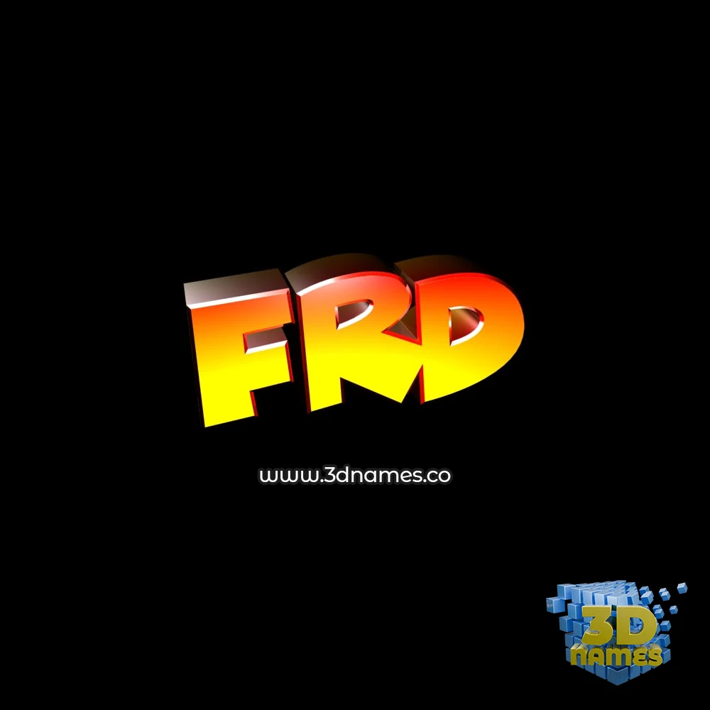 frd in Black Background style - 3D name wallpaper