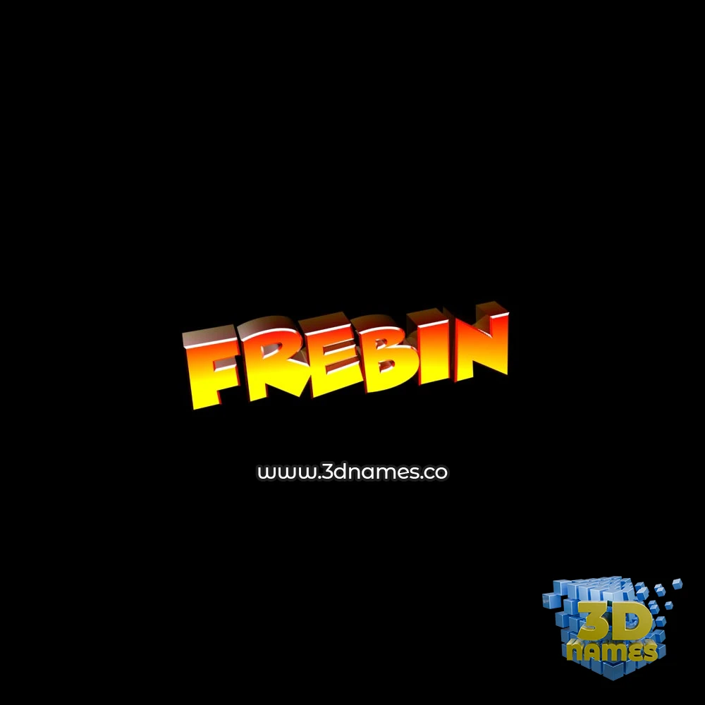 frebin in Black Background style - 3D name wallpaper