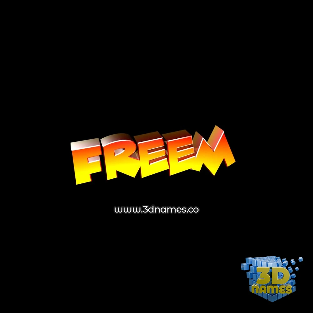 freem in Black Background style - 3D name wallpaper