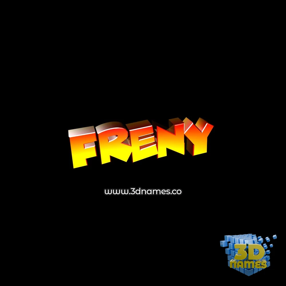 freny in Black Background style - 3D name wallpaper