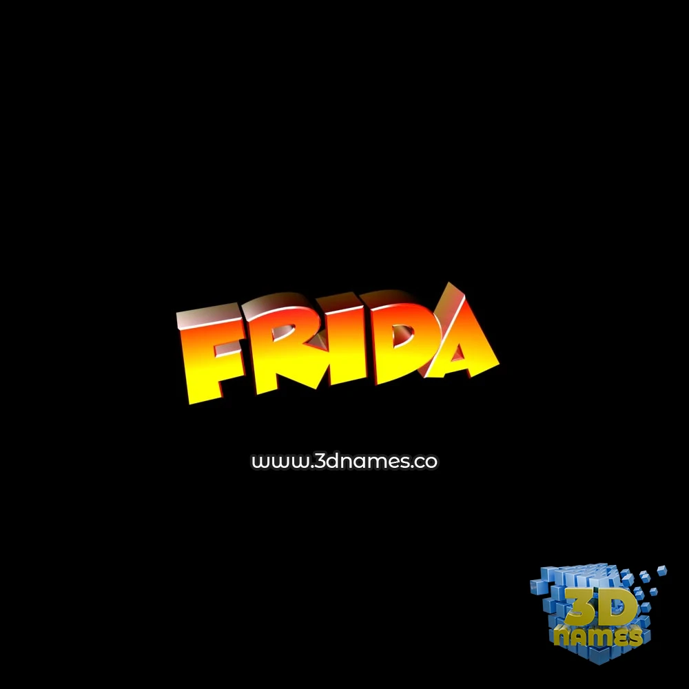 frida in Black Background style - 3D name wallpaper