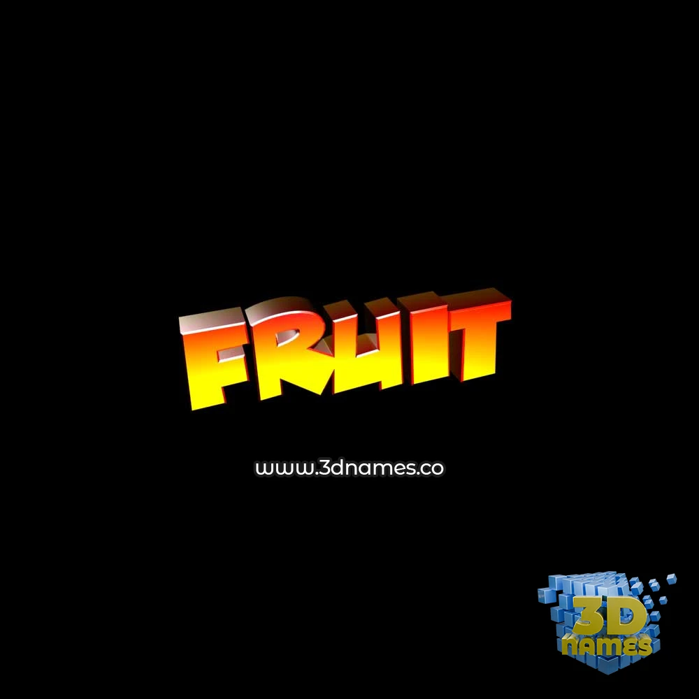 fruit in Black Background style - 3D name wallpaper