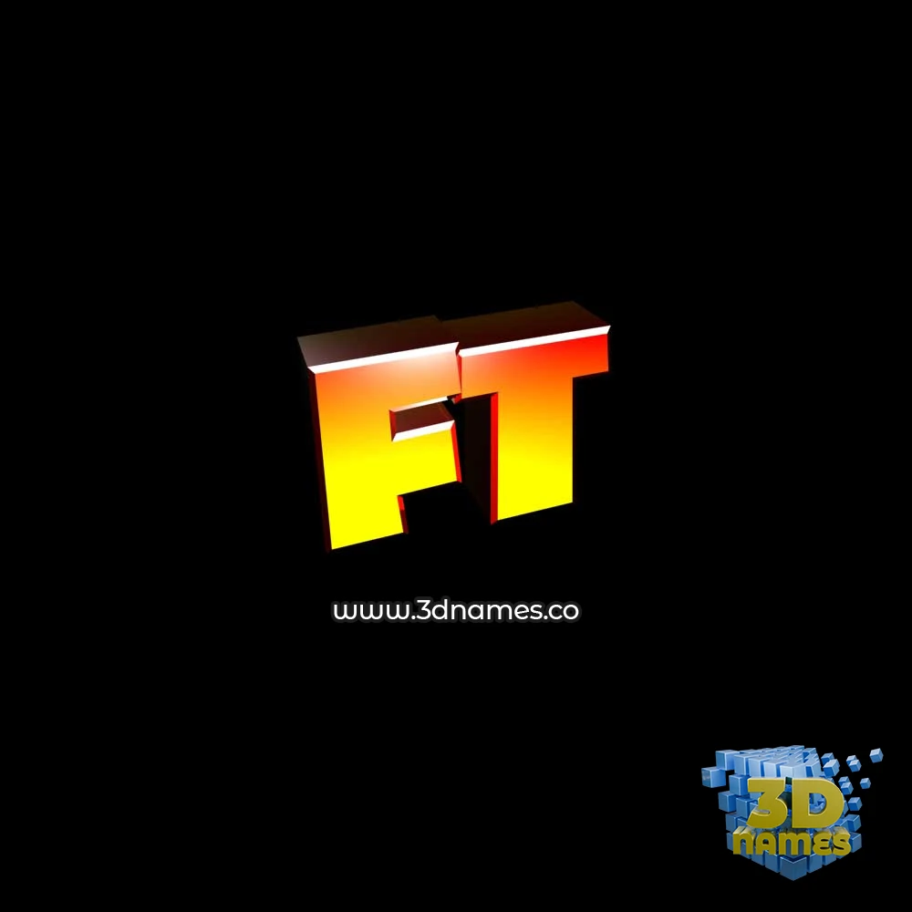 ft in Black Background style - 3D name wallpaper