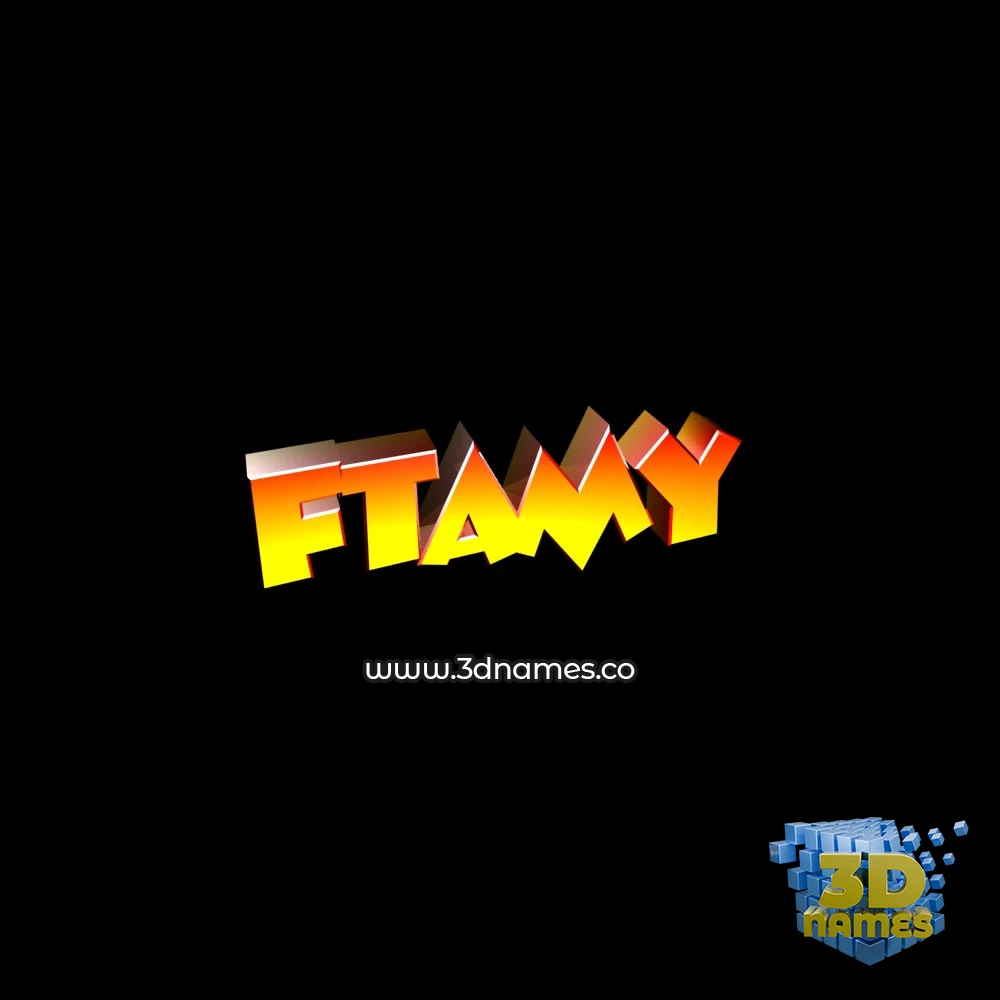ftamy in Black Background style - 3D name wallpaper