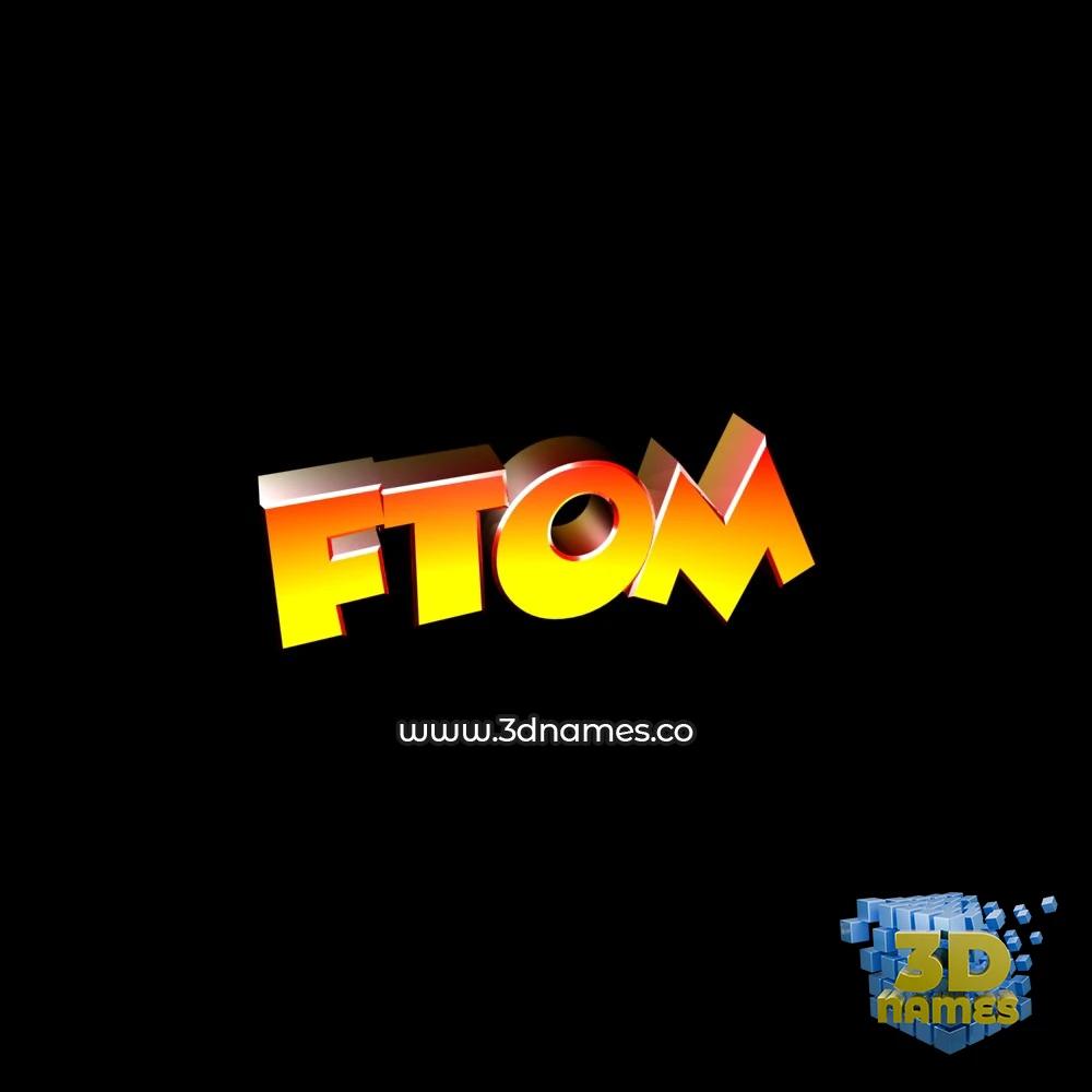 ftom in Black Background style - 3D name wallpaper