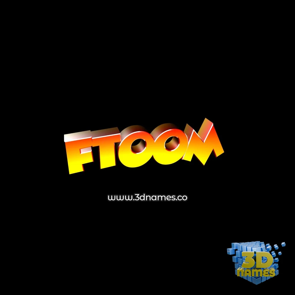 ftoom in Black Background style - 3D name wallpaper