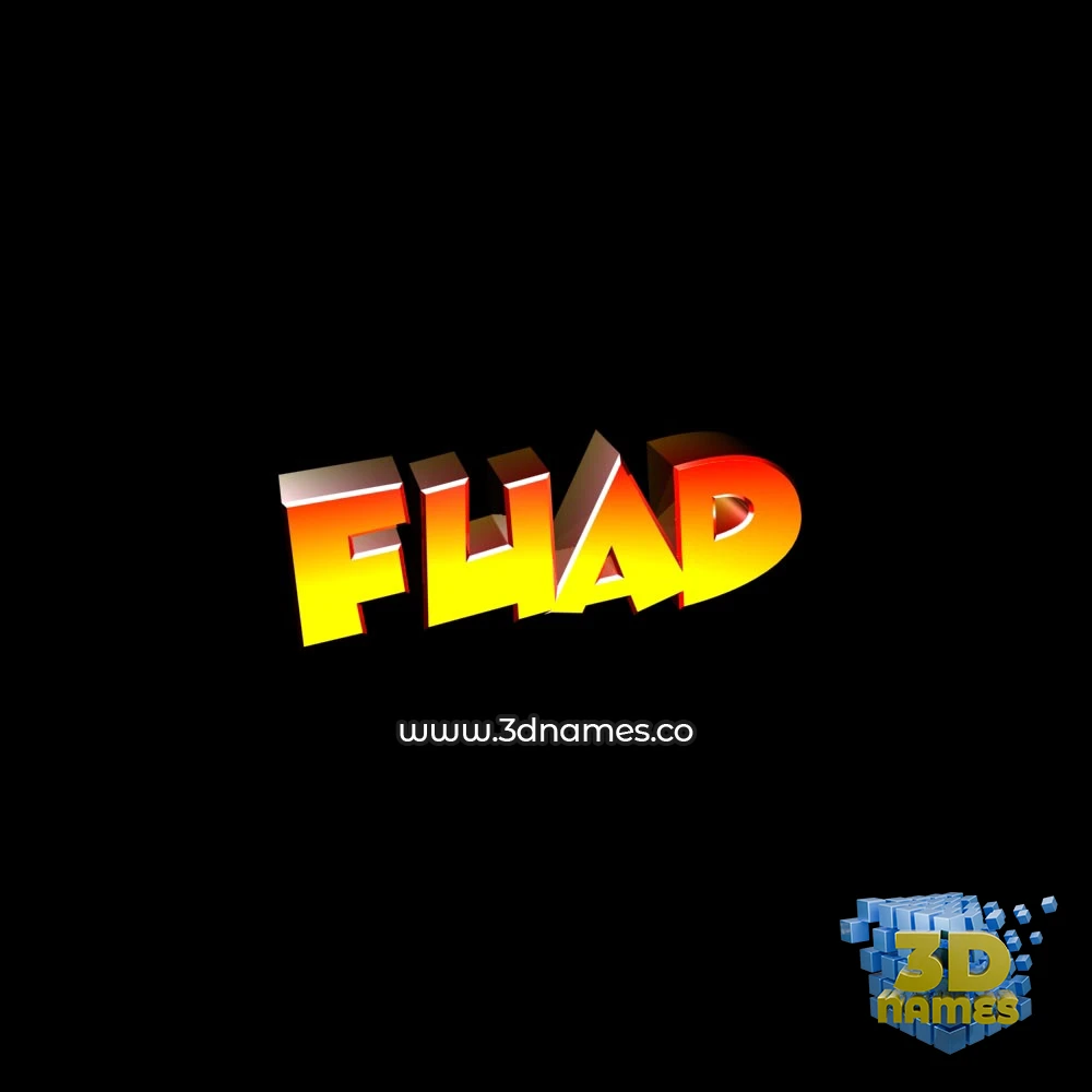 fuad in Black Background style - 3D name wallpaper