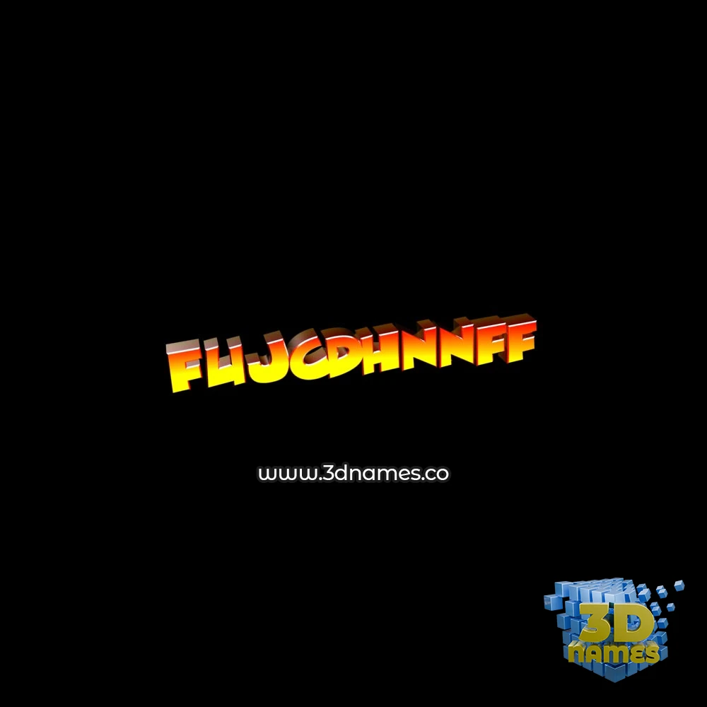 fujcdhnnff in Black Background style - 3D name wallpaper