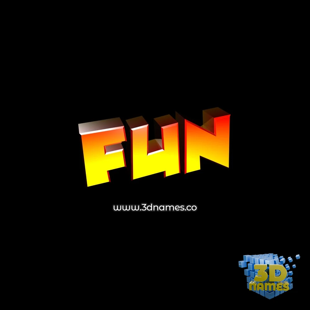 fun in Black Background style - 3D name wallpaper