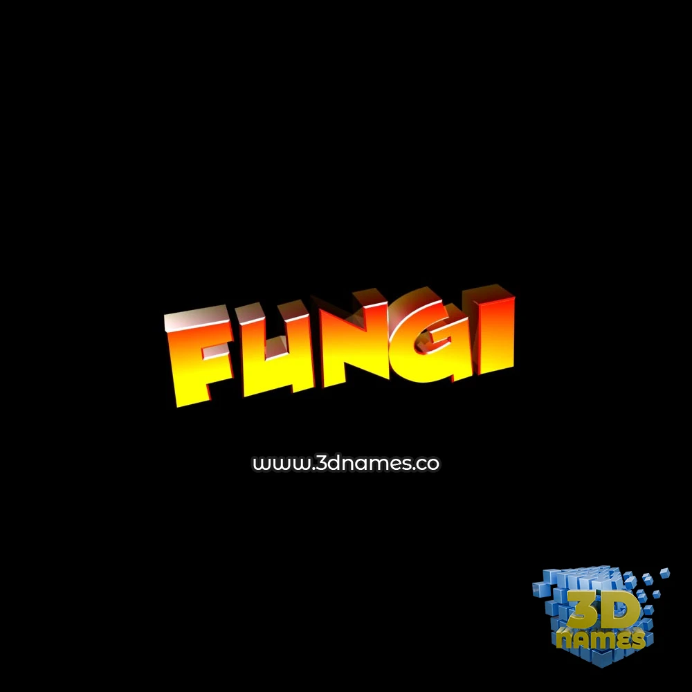 fungi in Black Background style - 3D name wallpaper
