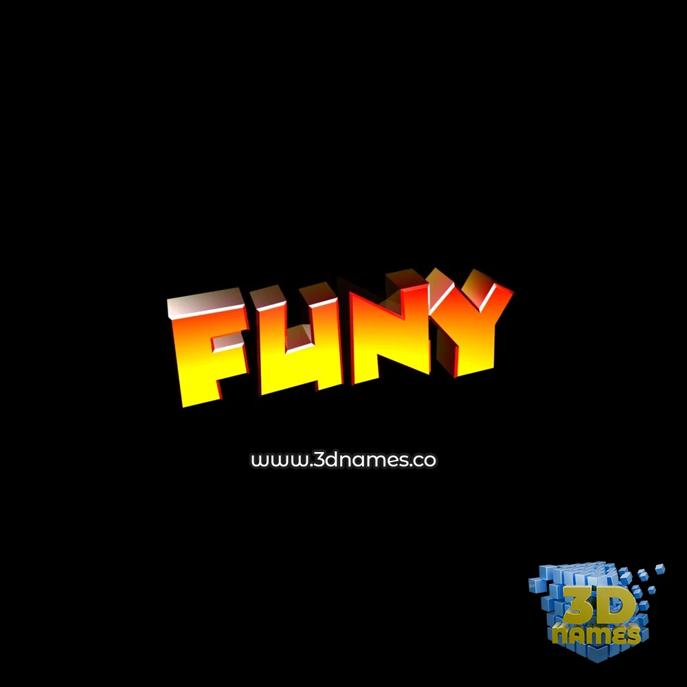 funy in Black Background style - 3D name wallpaper