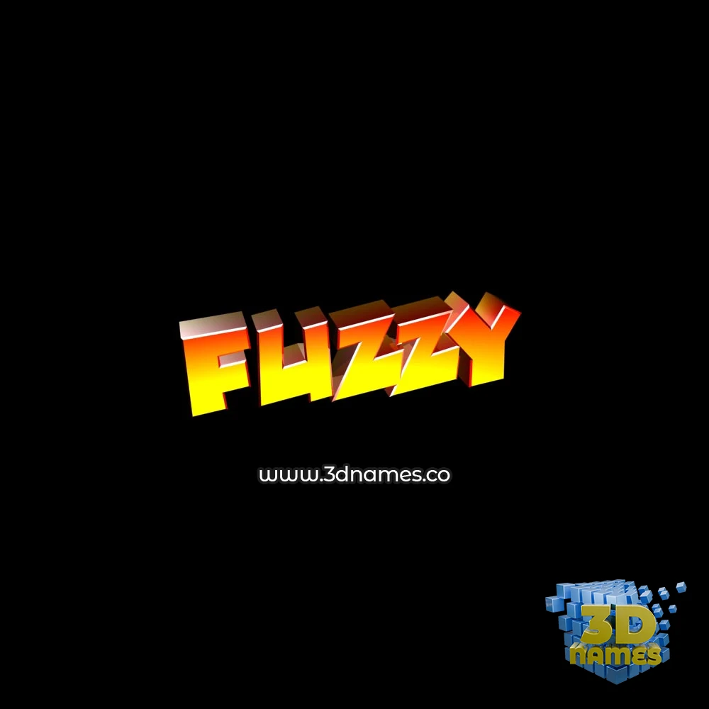 fuzzy in Black Background style - 3D name wallpaper