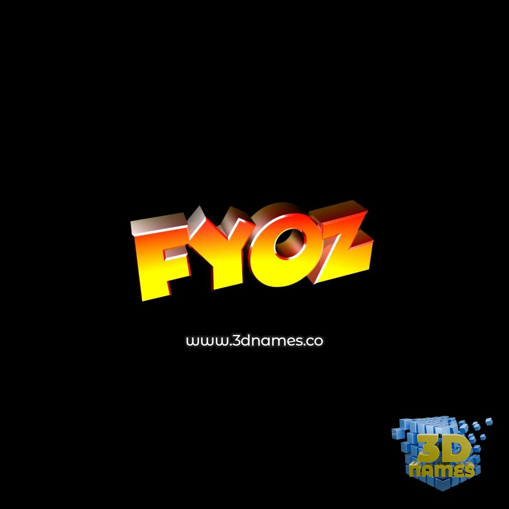 fyoz in Black Background style - 3D name wallpaper