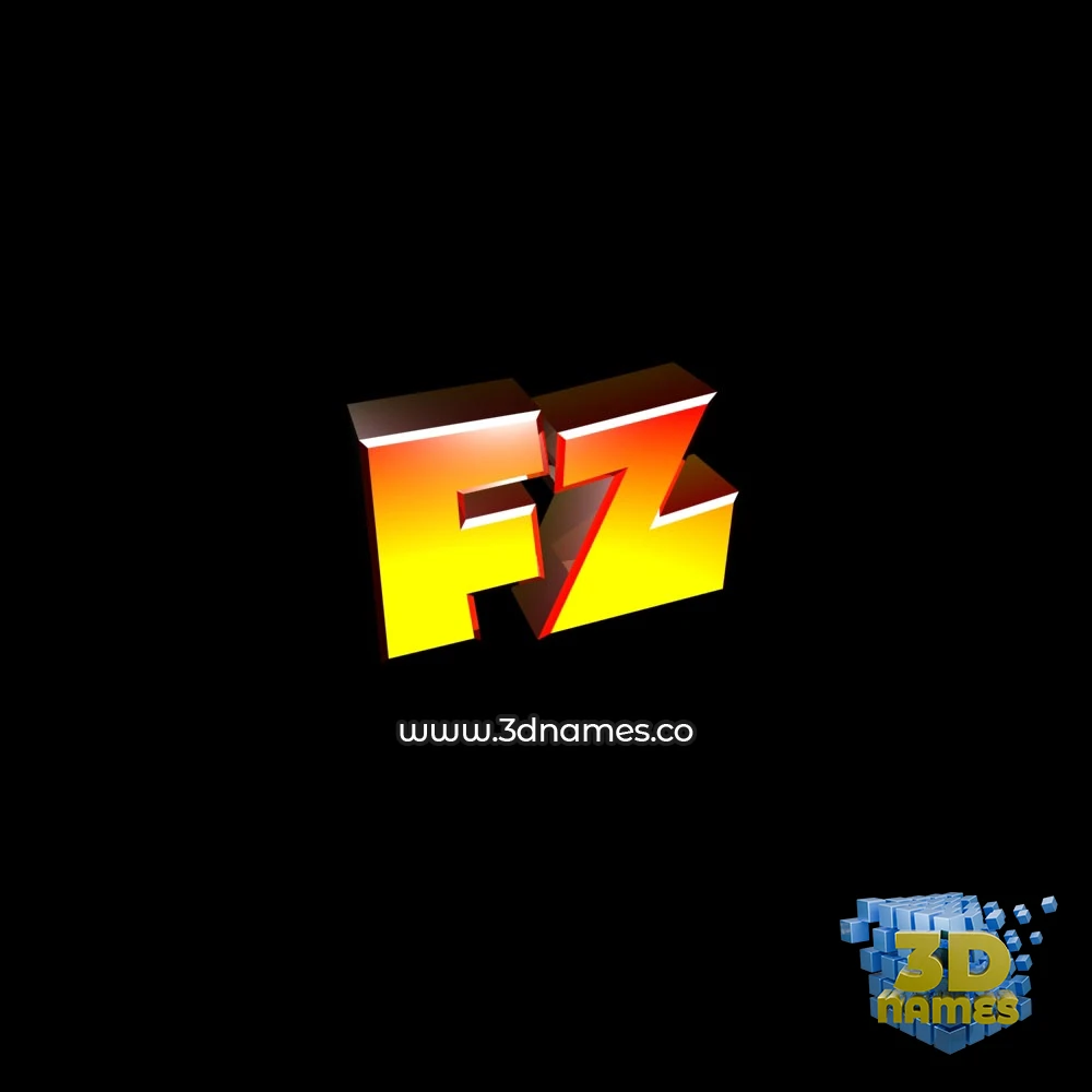 fz in Black Background style - 3D name wallpaper