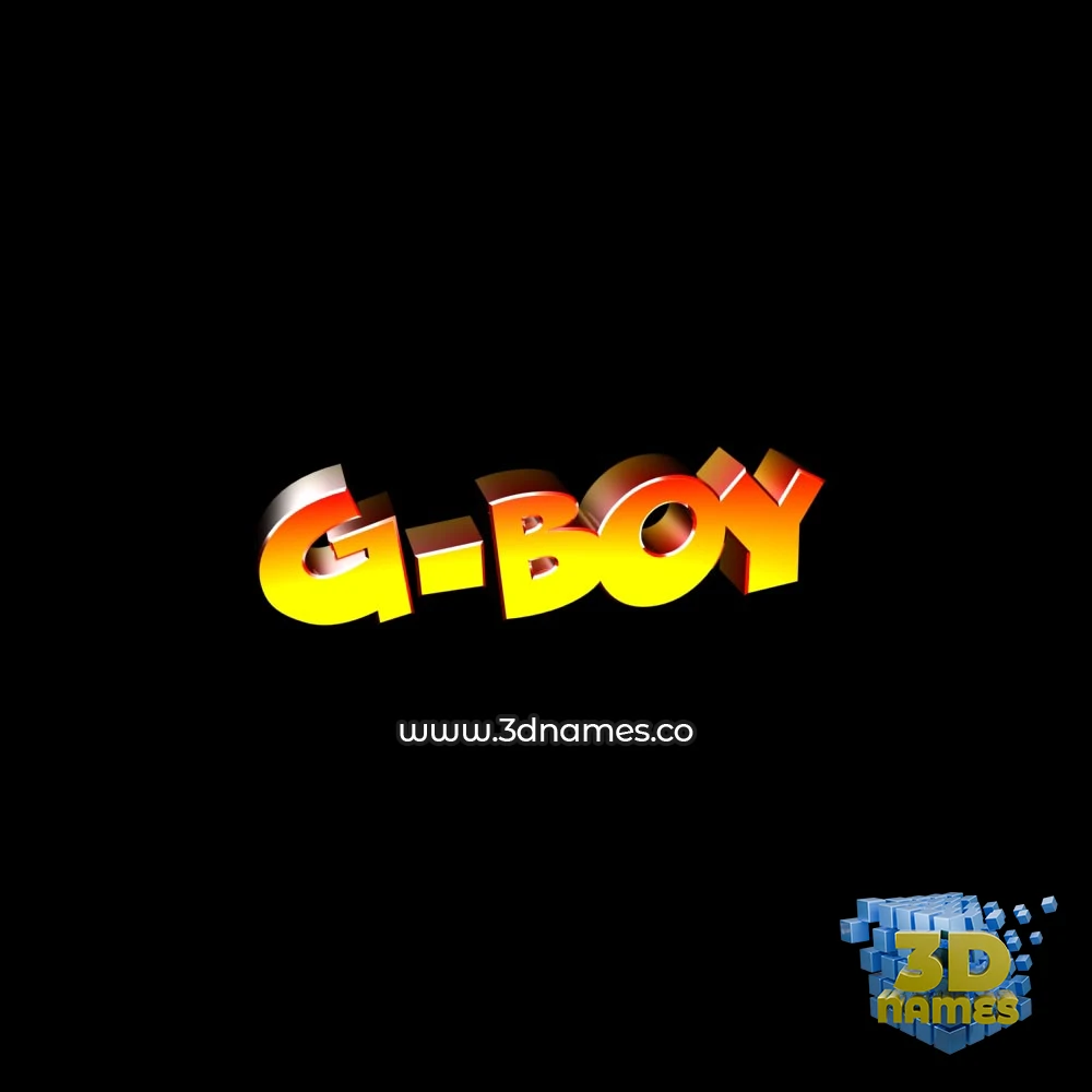 g-boy in Black Background style - 3D name wallpaper