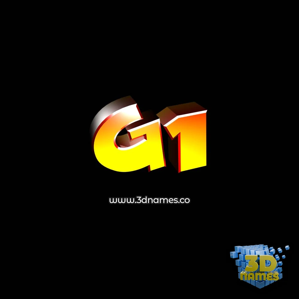 g1 in Black Background style - 3D name wallpaper