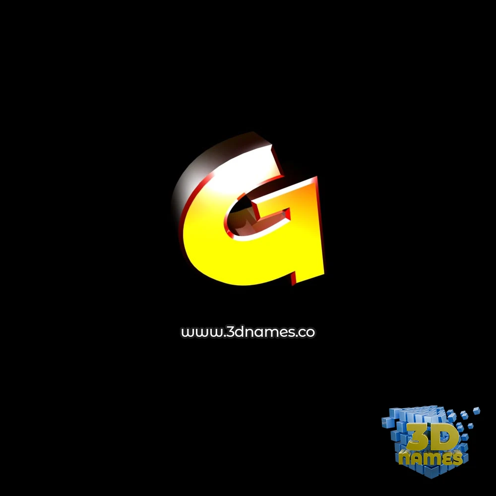 g in Black Background style - 3D name wallpaper