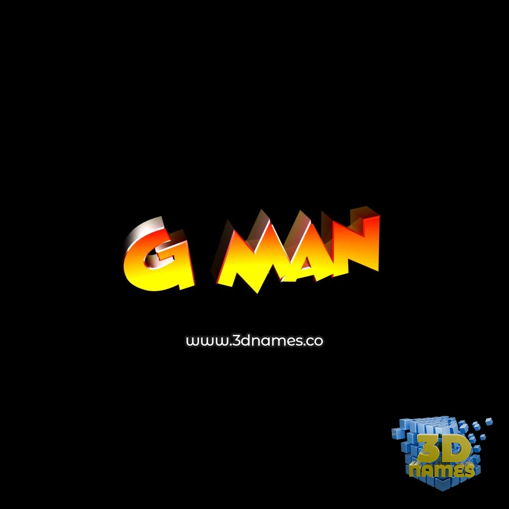 g man in Black Background style - 3D name wallpaper